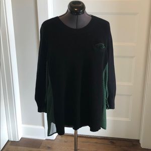 Green black Cabi sweater blouse